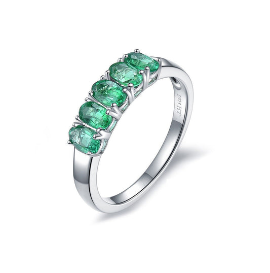 Natural Emerald Engagement Ring