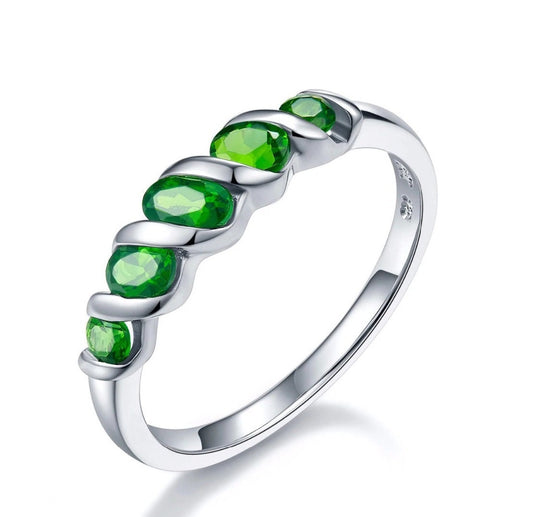 Bague de fiançailles diopside chromée