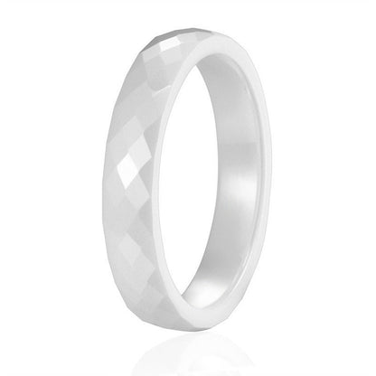 Faceted Wedding Band in Hypoallergenic Zirconium Ceramic