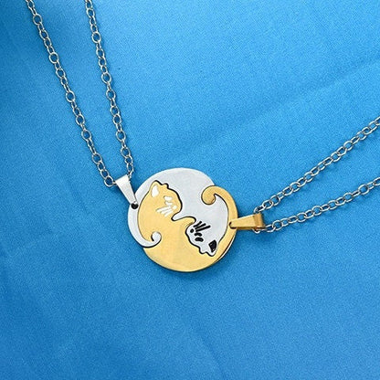 Cat BFF Friendship Necklace Set