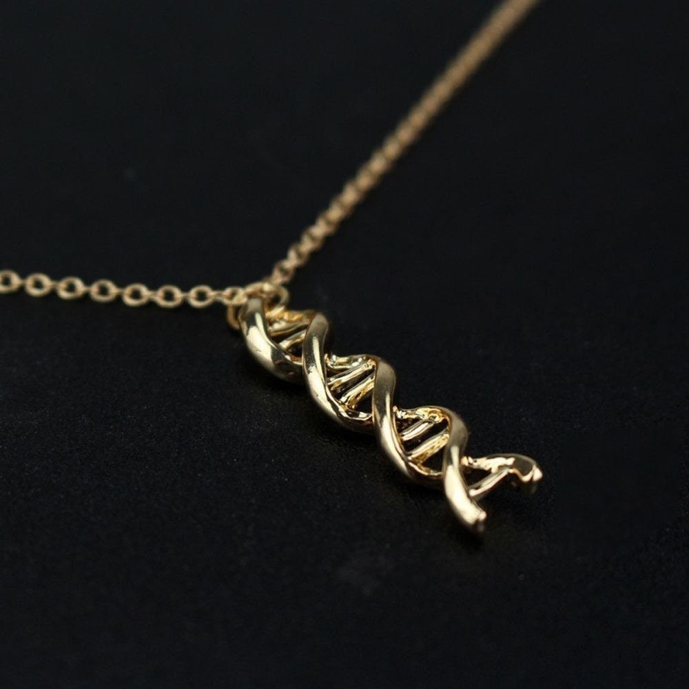 Gold DNA Molecule Pendant