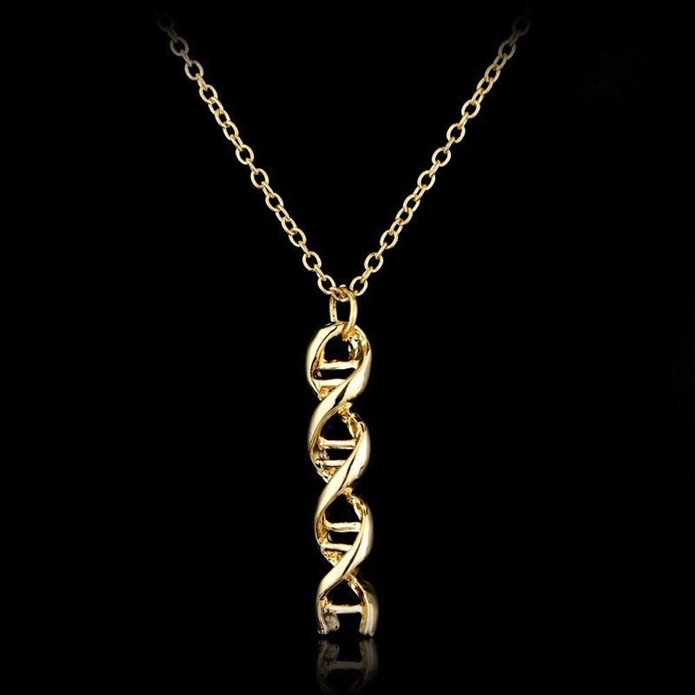 Gold DNA Molecule Pendant