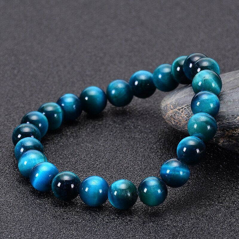 Bracelet Oeil de Tigre Bleu Lac