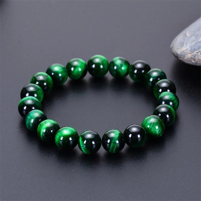 Bracelet en cristal œil de tigre vert