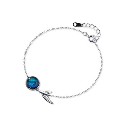 Iridescent Mermaid Tail Bracelet in 925 Sterling Silver