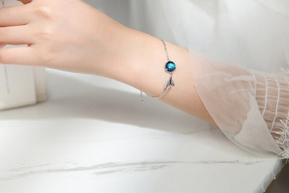 Iridescent Mermaid Tail Bracelet in 925 Sterling Silver