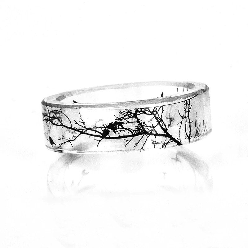 Birds on Tree Branch Ring