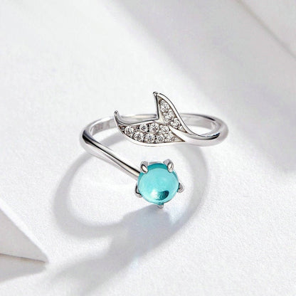 Mermaid Stone Ring in 925 Sterling Silver