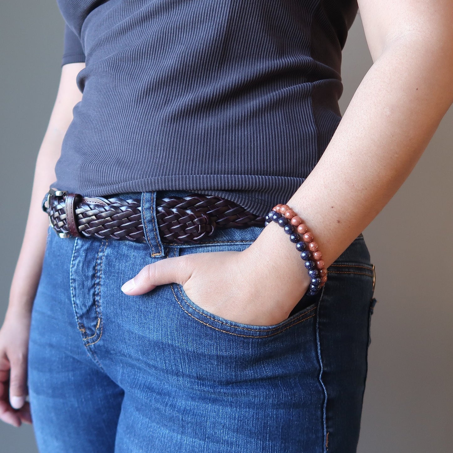 Sparkly Blue Goldstone Bracelet