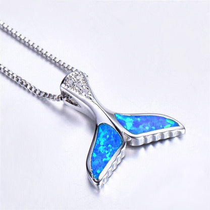 Opal Mermaid Tail Necklace