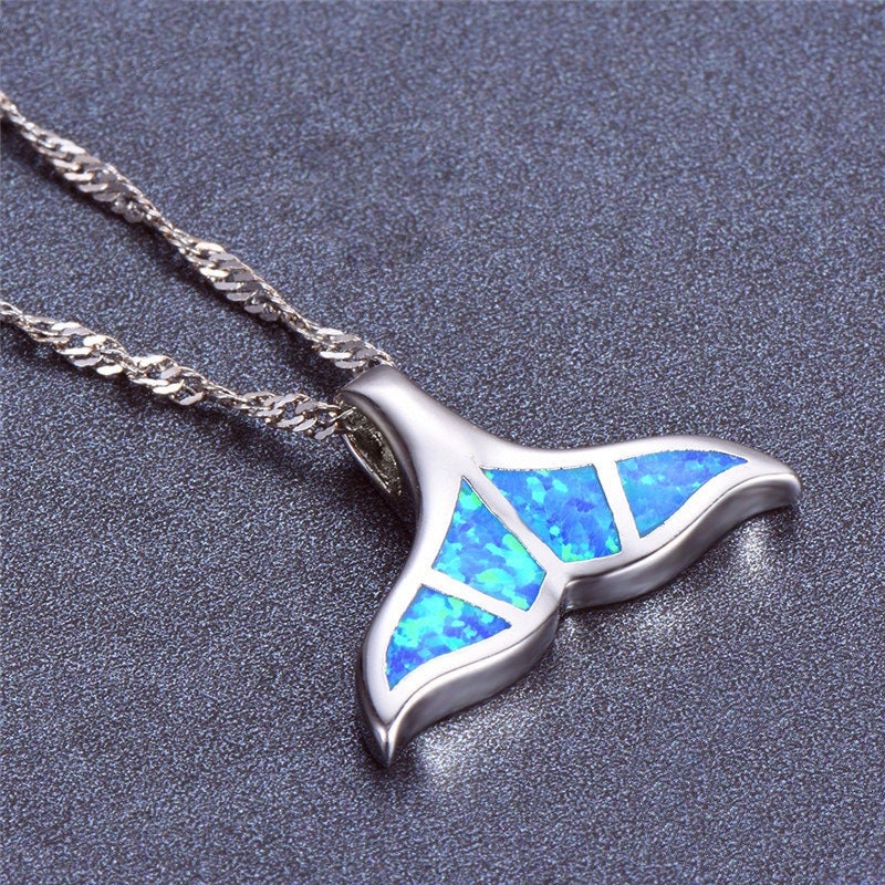 Whale Tail Opal Necklace