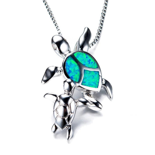 Collier tortue de mer mère et bébé