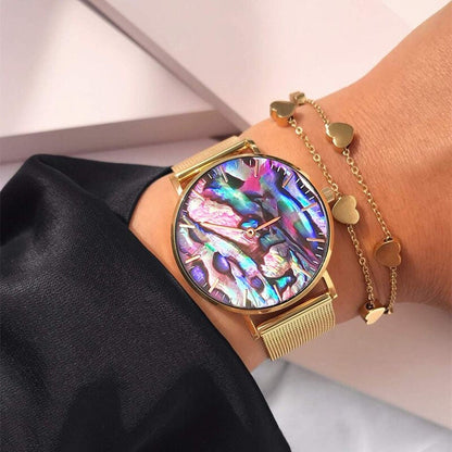 Silver Abalone Shell Watch