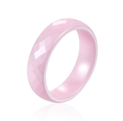 Bague hypoallergénique en céramique de zirconium rose