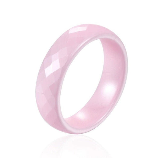 Bague hypoallergénique en céramique de zirconium rose