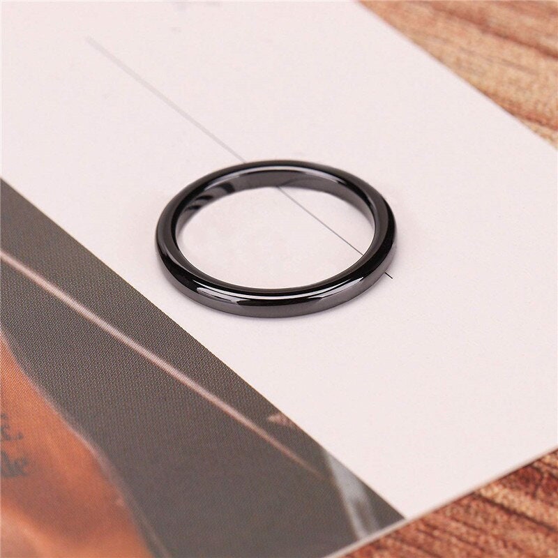 Gothic Stacking Ring in Black Zirconium Ceramic