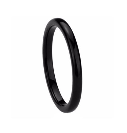 Bague Empilable Gothique en Céramique Zirconium Noir