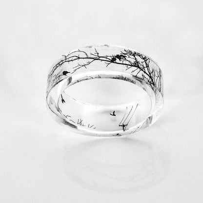 Birds on Tree Branch Ring