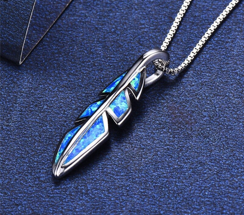 Opal Bird Feather Necklace