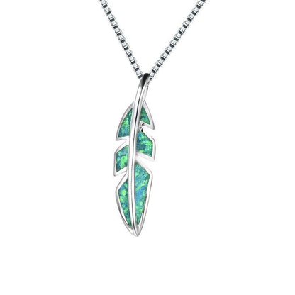 Opal Feather Necklace