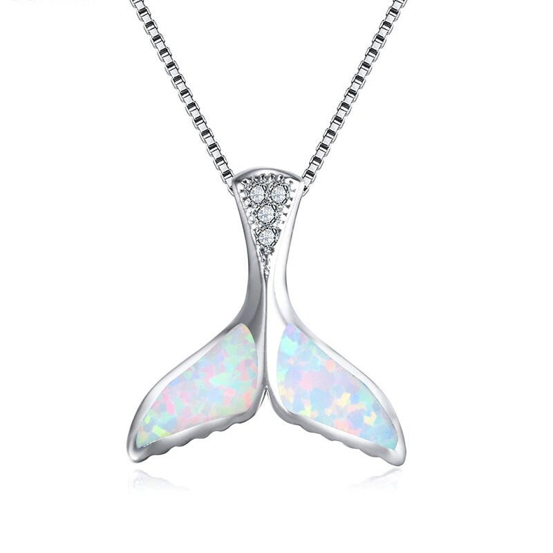 Opal Mermaid Tail Necklace