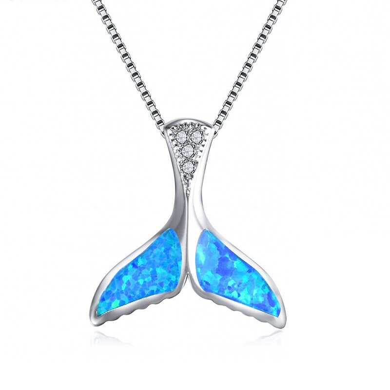 Opal Mermaid Tail Necklace