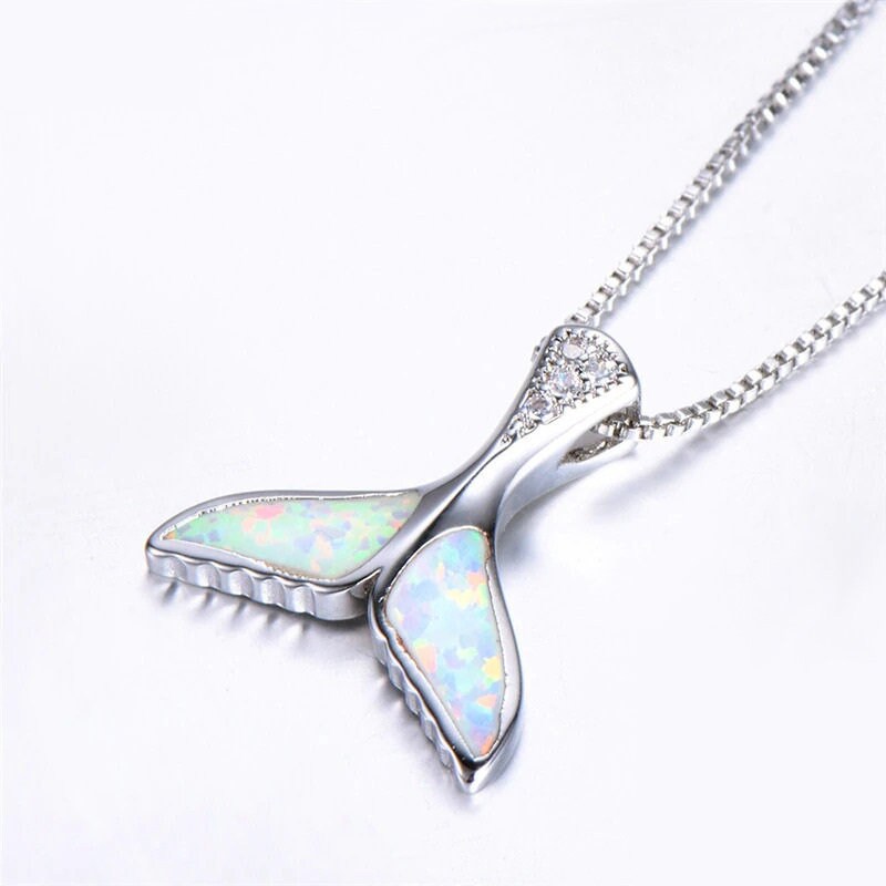 Opal Mermaid Tail Necklace