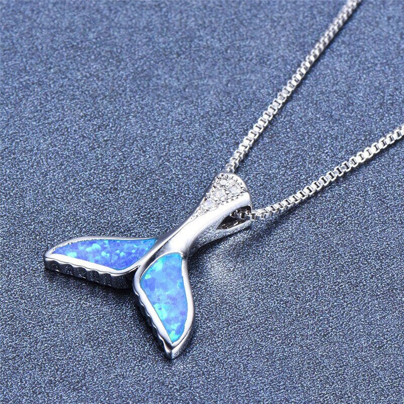 Opal Mermaid Tail Necklace