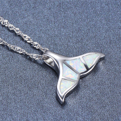 Whale Tail Opal Necklace