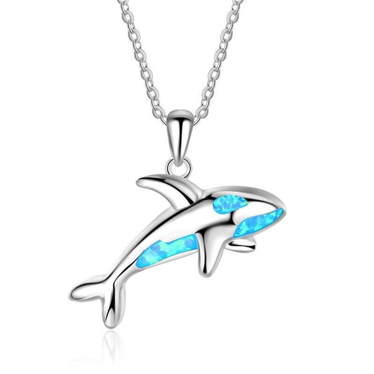 Opal Orca Necklace 925 Sterling Silver