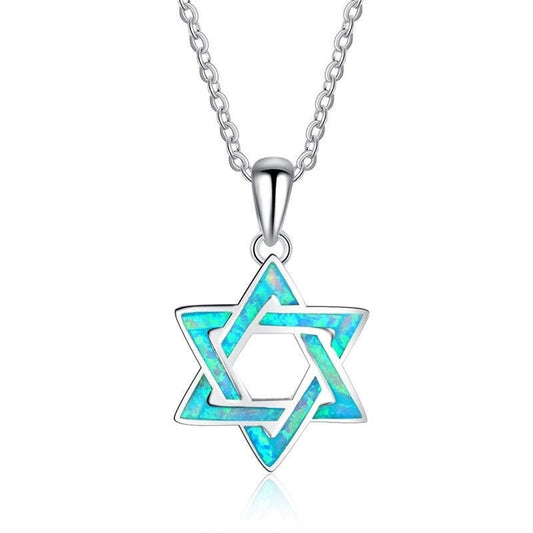 Star of David Opal Necklace