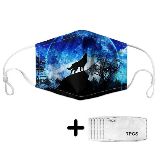 Heulende Wolfsmaske mit Filtern