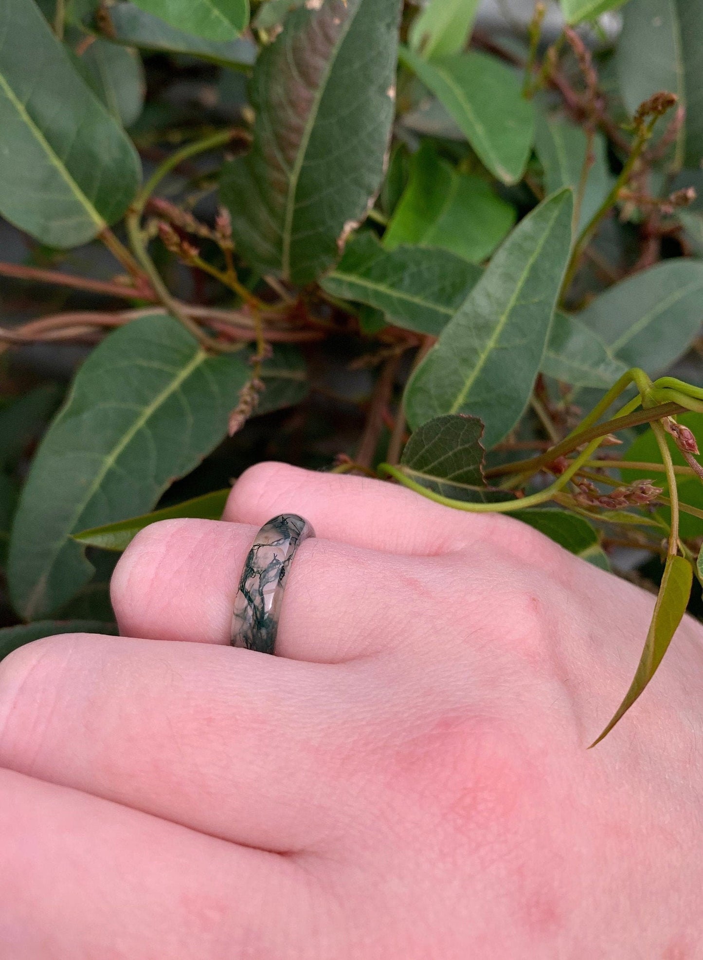 Moss Agate Gemstone Ring