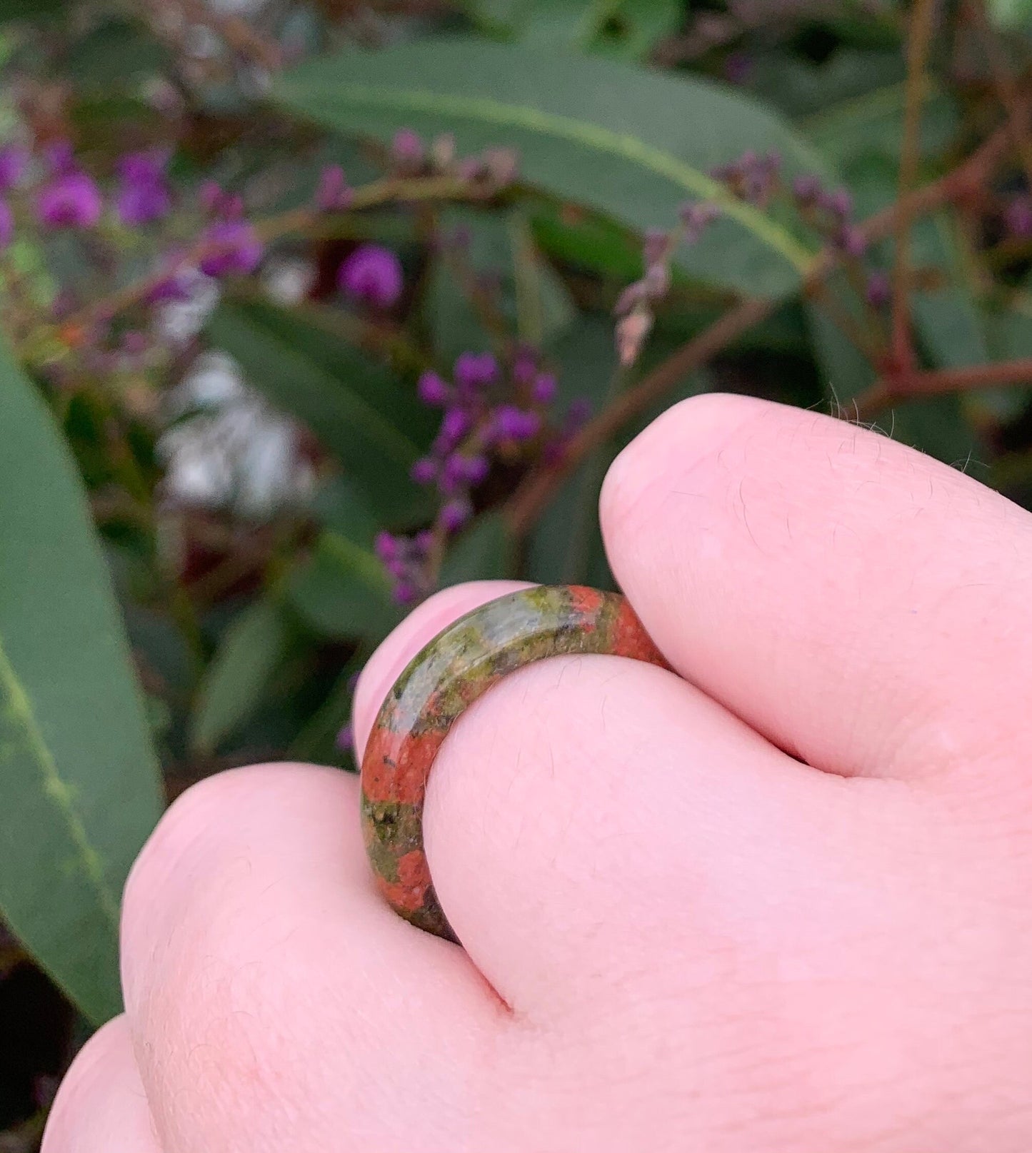 Earthy Unakite Gemstone Ring