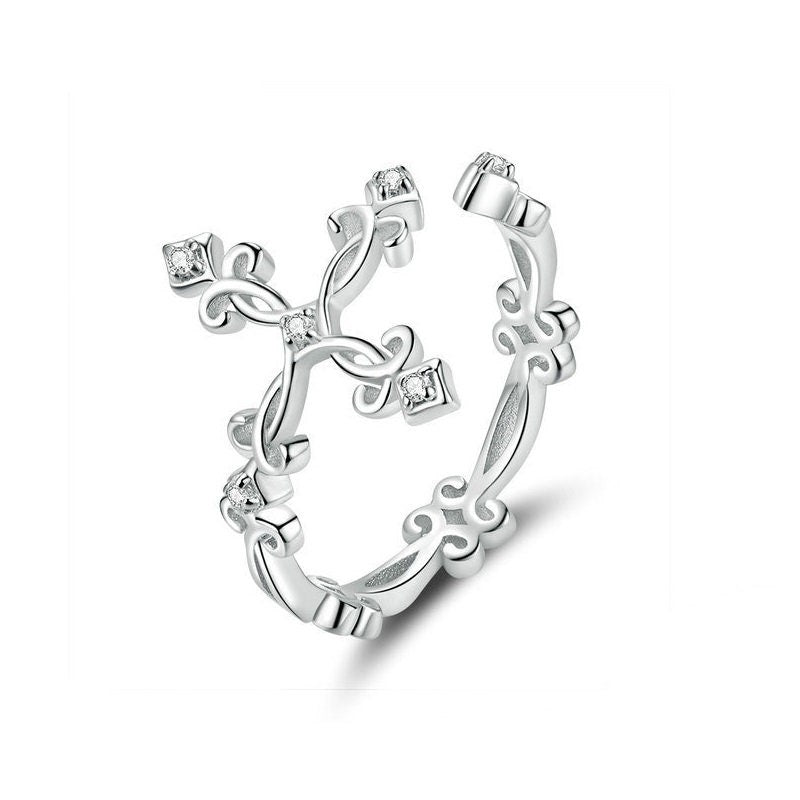 Bague Crucifix Filigrane en Argent Sterling 925