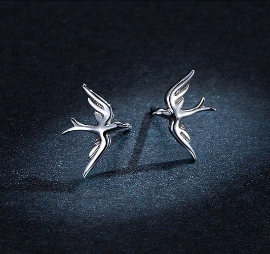 Swallow Earrings in 925 Sterling Silver