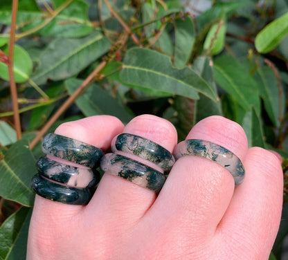 Moss Agate Gemstone Ring