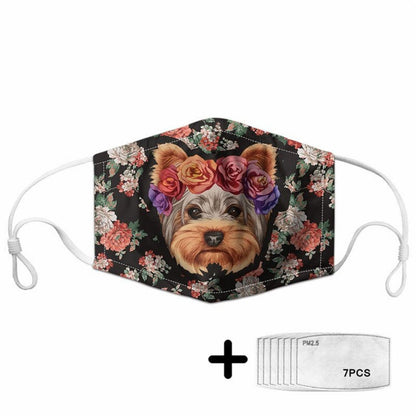 Floral Dachshunds Mask with Filters