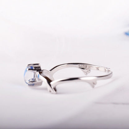 Aurora Blue Teardrop Ring in 925 Sterling Silver