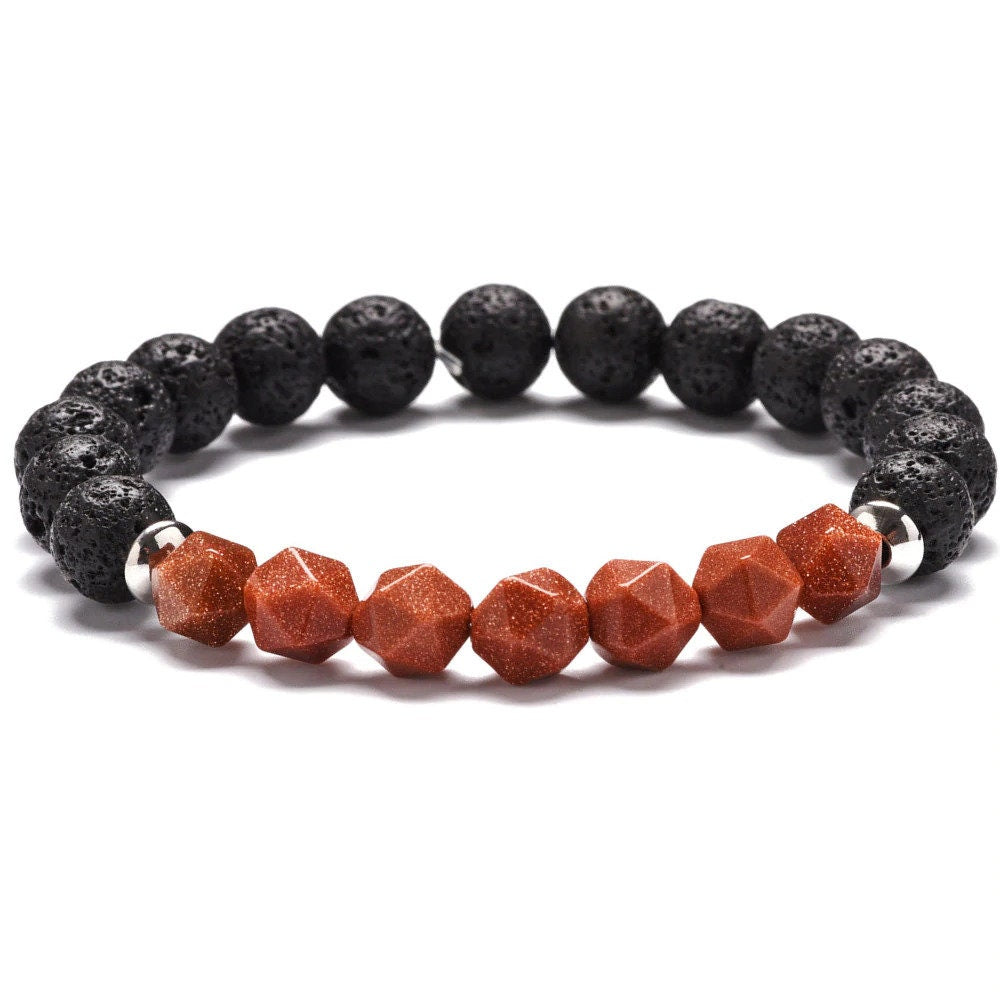 Bracelet homme agate de feu rouge