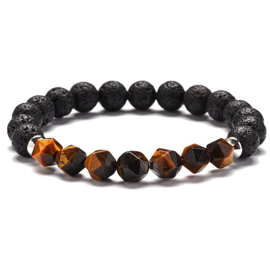 Bracelet Oeil de Tigre Doré pour Lui