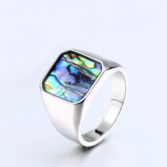 Abalone Shell Signet Ring