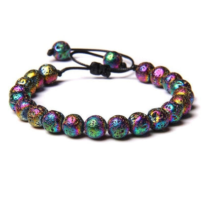 Rainbow Lava Stone Bracelet