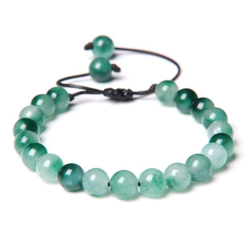 Bracelet agate vert émeraude brut