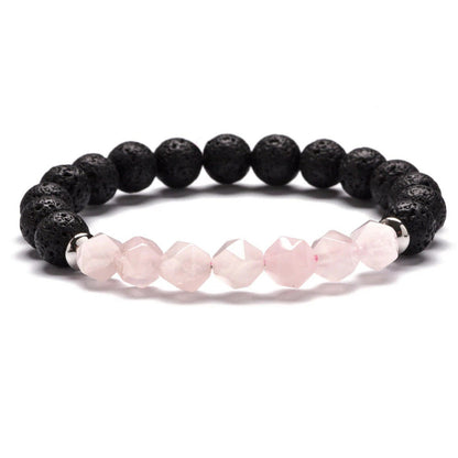 Bracelet en quartz rose brut