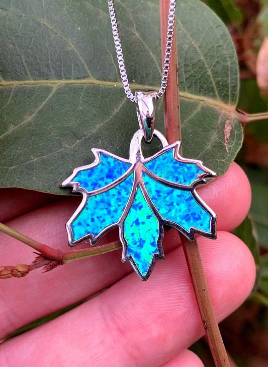 Opal Maple Leaf Necklace