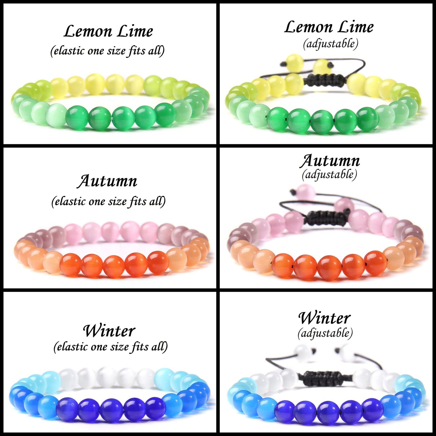 Bracelet œil de chat en cristal bleu glace