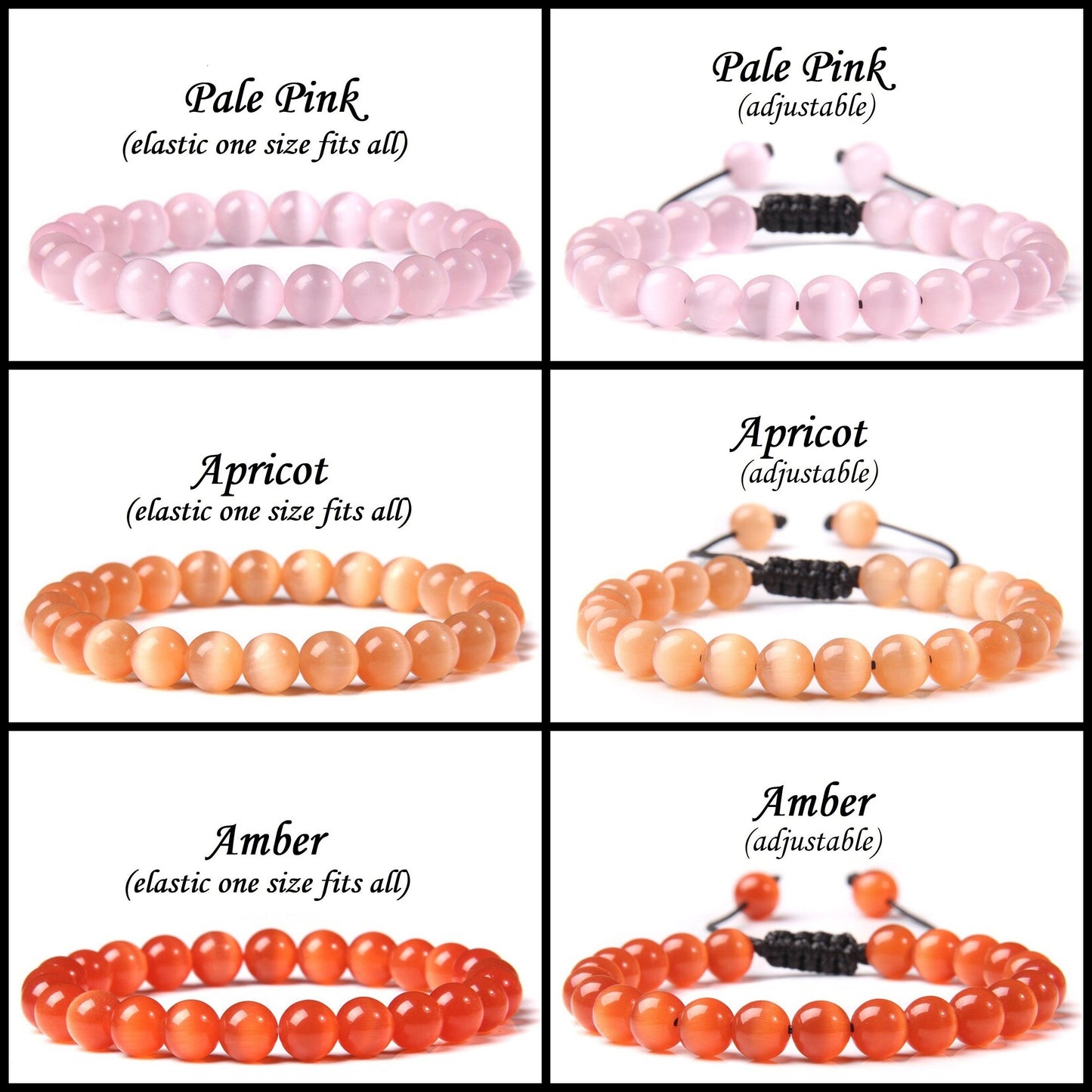 Bracelet œil de chat en cristal bleu glace