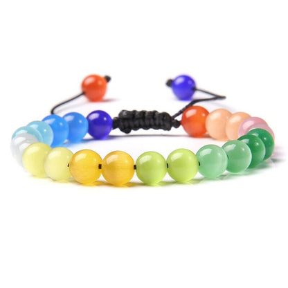 Bracelet œil de chat arc-en-ciel