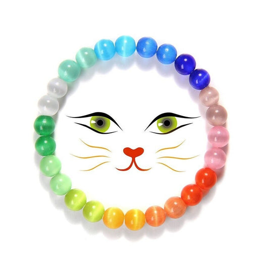 Bracelets œil de chat multicolores